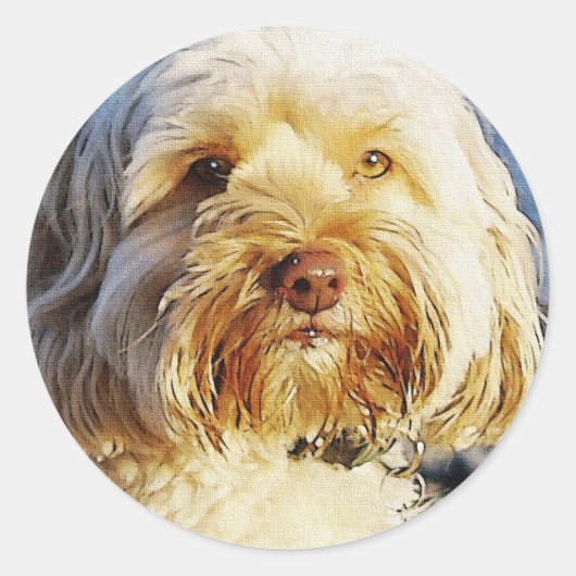 Sticker Rond Conception de chiens pour les amateurs de moules (Devant)