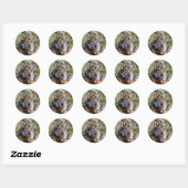 Sticker Rond Conception de chiens pour les amateurs de moules (Feuille)