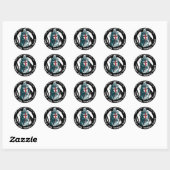 Sticker Rond Conception de citation de chevalier courageux (Feuille)