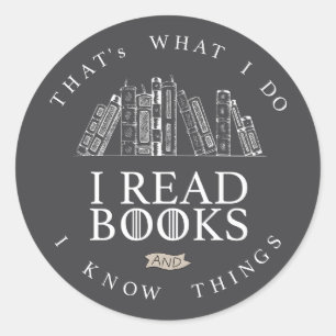 Sticker Rond Conception de citation de lecture de livre vintage