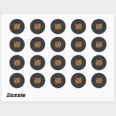 Sticker Rond Conception de citrouille d'Halloween Énergie de bo (Feuille)