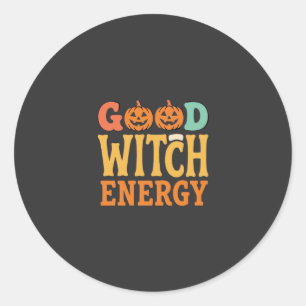 Sticker Rond Conception de citrouille d'Halloween Énergie de bo