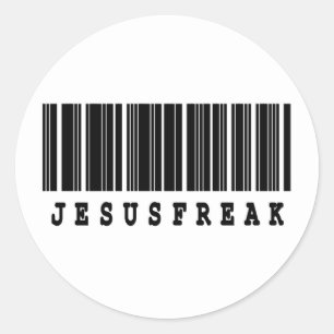Sticker Rond conception de code-barres Jesus freak