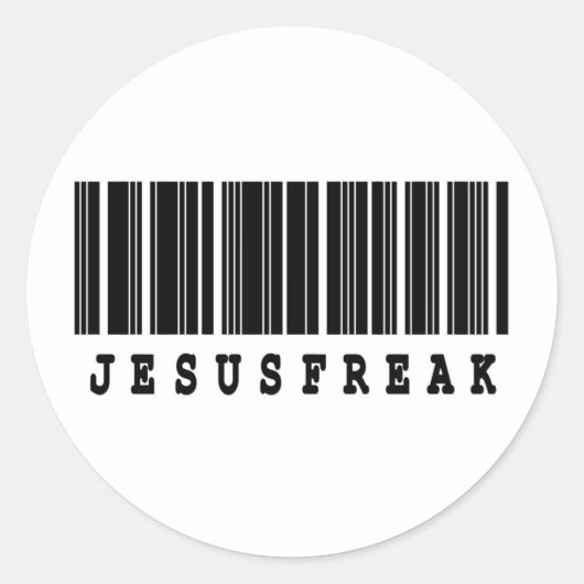 Sticker Rond conception de code-barres Jesus freak (Devant)