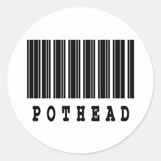 Sticker Rond conception de code-barres pour tête de pot (Devant)