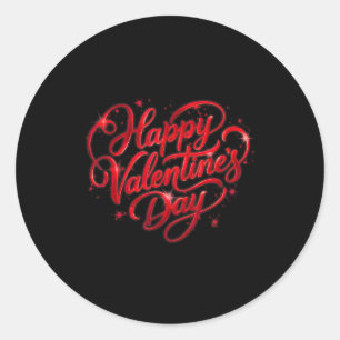 Sticker Rond Conception de cœur de la Saint-Valentin Amour roma