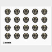 Sticker Rond Conception de crâne complexe (Feuille)