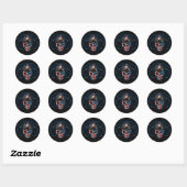 STICKER ROND CONCEPTION DE CRÂNE DE MINEUR DE CHARBON USA (Feuille)