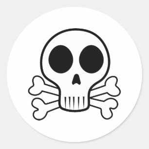 Sticker Rond Conception de crâne de pirate