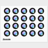 Sticker Rond Conception de crâne de sucre à gradient de calaca (Feuille)