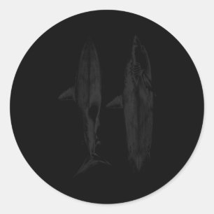 Sticker Rond Conception de dérive de planche de surf requin coo