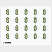 Sticker Rond Conception de dessin adorable pour bébé Alligator (Feuille)
