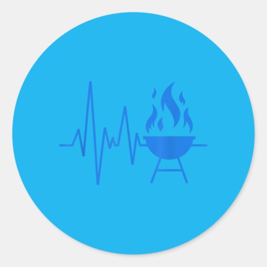 Sticker Rond Conception de dessin au trait Grillmaster Battemen (Devant)