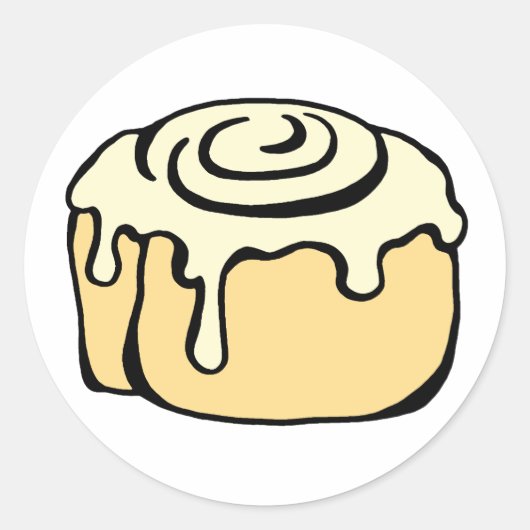 Sticker Rond Conception de dessin sur rouleaux de cannelle (Devant)