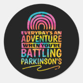 Sticker Rond Conception de devis Parkinson pour la sensibilisat (Devant)