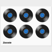 Sticker Rond Conception de disques vinyle (Feuille)
