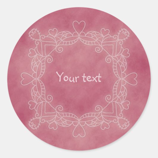 Sticker Rond Conception de doodle rose (Devant)
