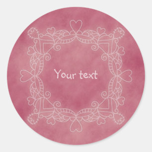 Sticker Rond Conception de doodle rose
