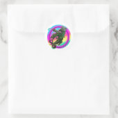 Sticker Rond Conception de dragon (Sac)