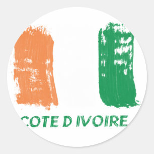 Sticker Rond Conception de drapeau de Cote d'Ivore