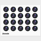 Sticker Rond Conception de drapeau de point-virgule de sensibil (Feuille)
