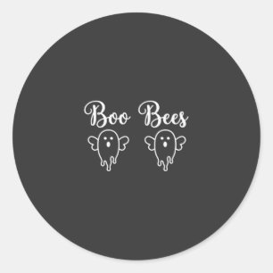 Sticker Rond Conception de fantôme d'Halloween de Boo Bees