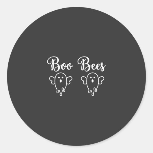 Sticker Rond Conception de fantôme d'Halloween de Boo Bees (Devant)