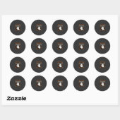 Sticker Rond Conception de fantôme d'Halloween de professeur fa (Feuille)