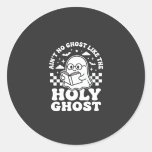 Sticker Rond Conception de fantôme Halloween rétro Saint-Esprit