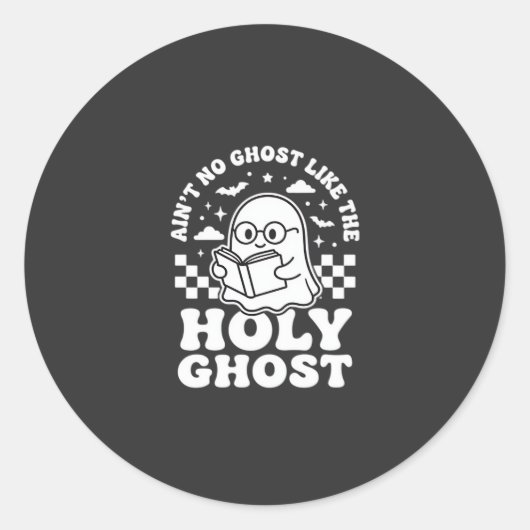 Sticker Rond Conception de fantôme Halloween rétro Saint-Esprit (Devant)