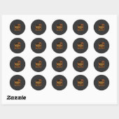 Sticker Rond Conception de fête d'Halloween pas de farces juste (Feuille)