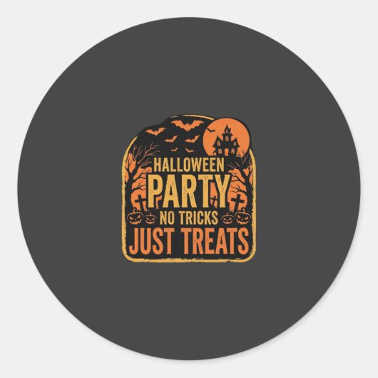 Sticker Rond Conception de fête d'Halloween pas de farces juste (Devant)