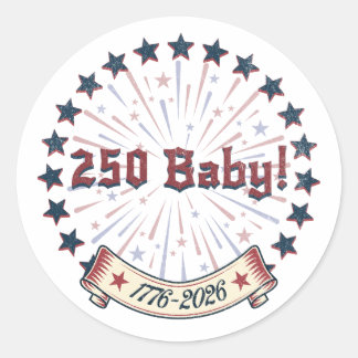 Sticker Rond Conception de feux d'artifice patriotiques 250 Bab