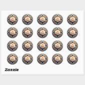 Sticker Rond Conception de fleurs complexe (Feuille)