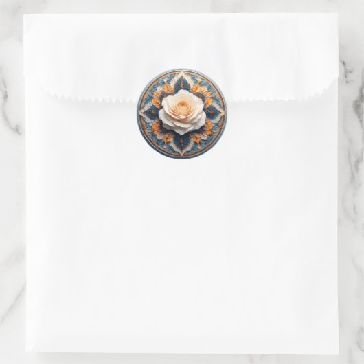 Sticker Rond Conception de fleurs complexe (Sac)