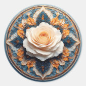 Sticker Rond Conception de fleurs complexe (Devant)