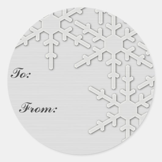 Sticker Rond Conception de flocon de neige (Devant)