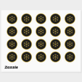 Sticker Rond Conception de flocon de neige design tendance  (Feuille)