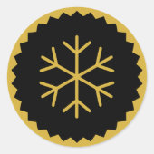 Sticker Rond Conception de flocon de neige design tendance  (Devant)