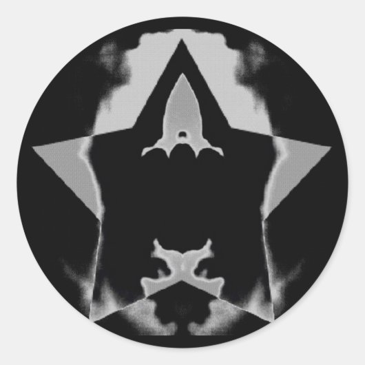 Sticker Rond Conception de fusée (Devant)