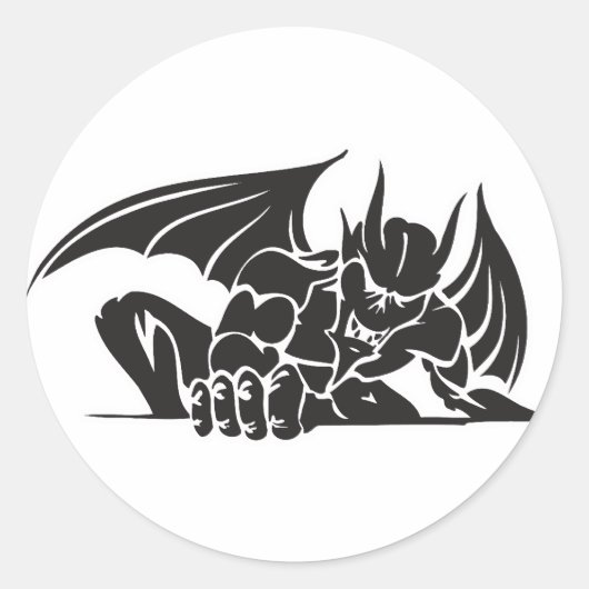 Sticker Rond conception de gargouille tribale (Devant)