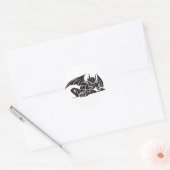 Sticker Rond conception de gargouille tribale (Enveloppe)