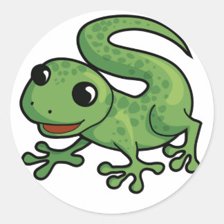 Sticker Rond Conception de Gecko