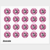 Sticker Rond Conception de golfeuse élégante pour femmes, bâton (Feuille)