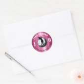Sticker Rond Conception de golfeuse élégante pour femmes, bâton (Enveloppe)