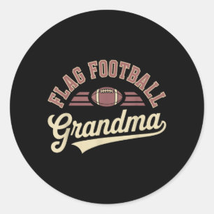 Sticker Rond Conception de grand-mère de football drapeau