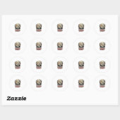 Sticker Rond Conception de gravure vintage Halloween squelette (Feuille)
