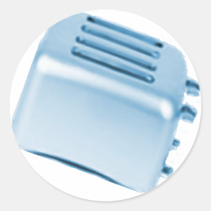 Sticker Rond Conception de grille-pain rétro vintage - Bleu