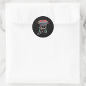 Sticker Rond Conception de grillée de Noël pour Noël à thème (Sac)