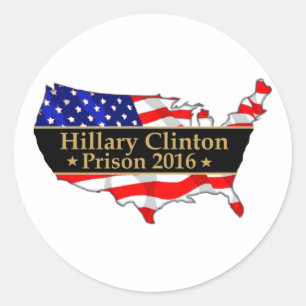 Sticker Rond Conception de Hillary de la prison 2016 de Hillary